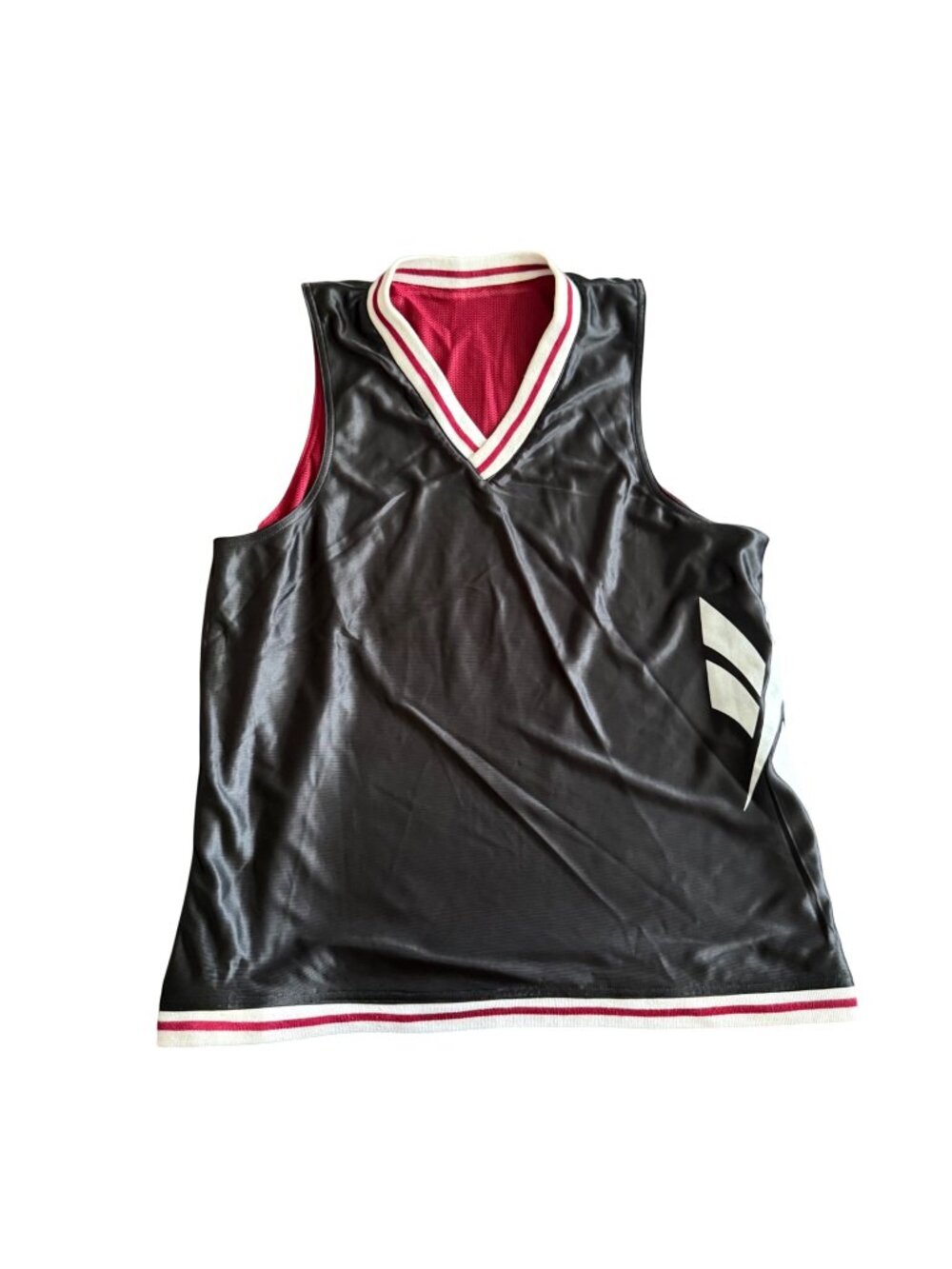 Vintage Reebok Mens Black Sleeveless Basketball Tank Top Red Trim Size M